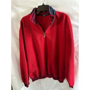 Alan Flusser Golf Men's XL Red Vintage Half Zip Pullover Sweater